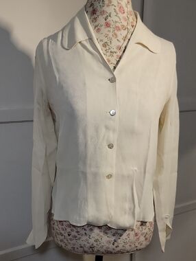 Max Studio Classic Cream Button-Front Women's Blouse Jacket Size 0